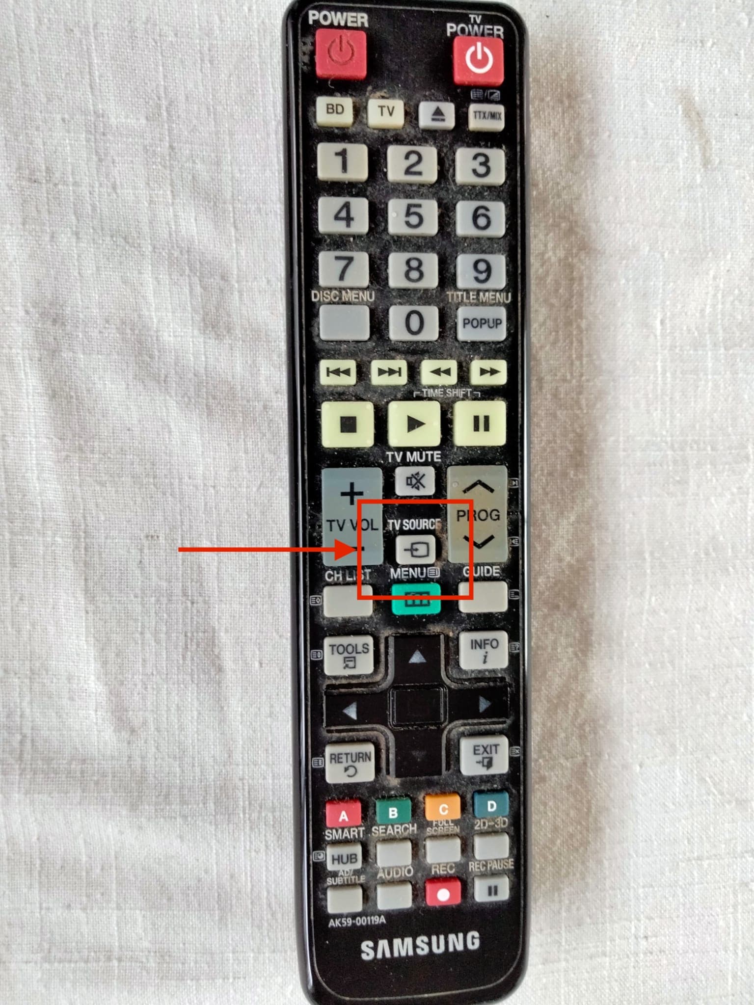 Afstandbediening van Samsung TV